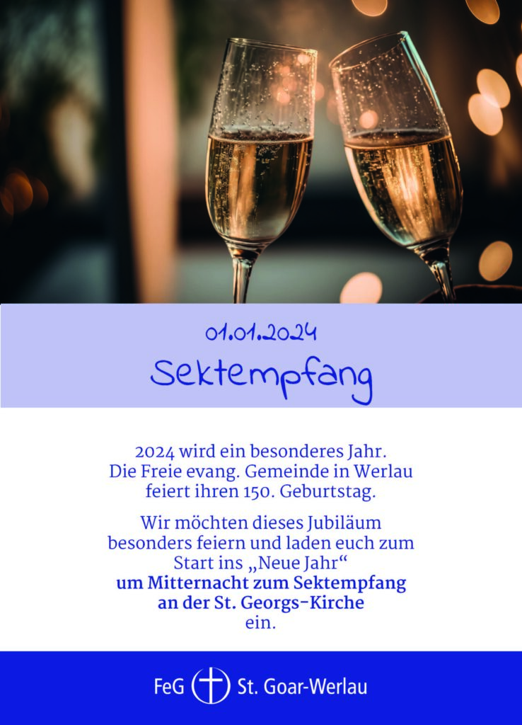 Einladung zum Sektempfang – Freie ev. Gemeinde Werlau